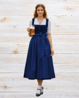 Dirndl Dress Blue Velvet – Timeless Bavarian Elegance