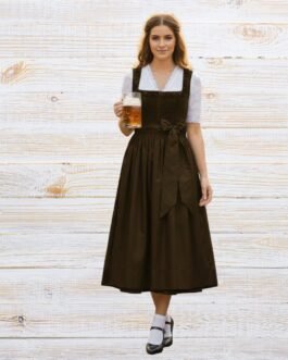 Dirndl Dress Brown Velvet – Traditional Luxury Oktoberfest