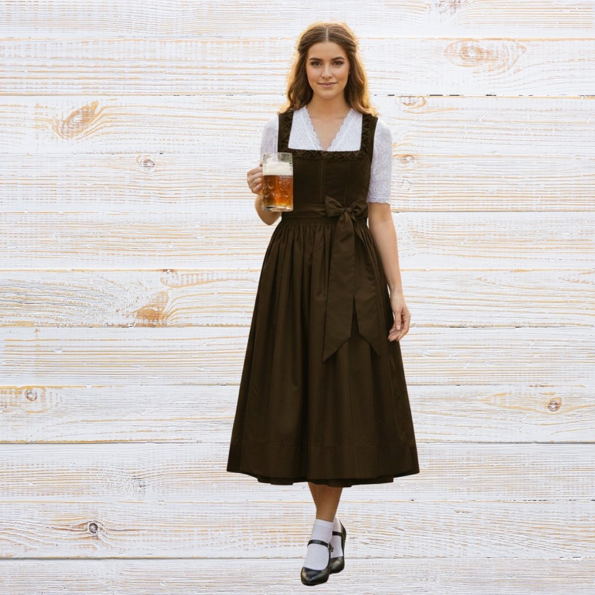 Dirndl Dress Brown Velvet – Traditional Luxury Oktoberfest (1)