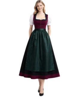 Authentic Bavarian Dirndl Dress – Stunning Long Gown