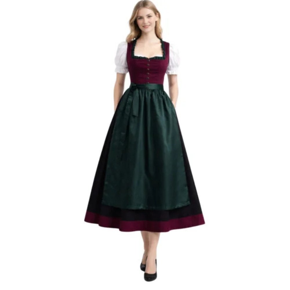 Authentic Bavarian Dirndl Dress – Stunning Long Gown